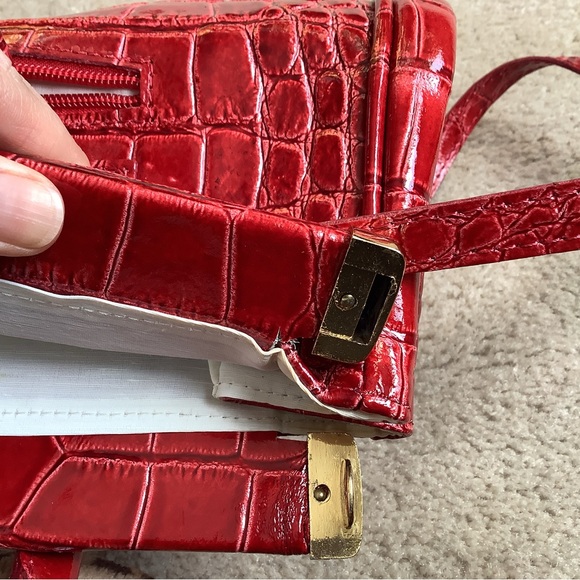 Genuine Leather, Made in Italy, red croc embossed, handbag - Picture 10 of 10